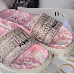 Dior Pink and Cream Sandals